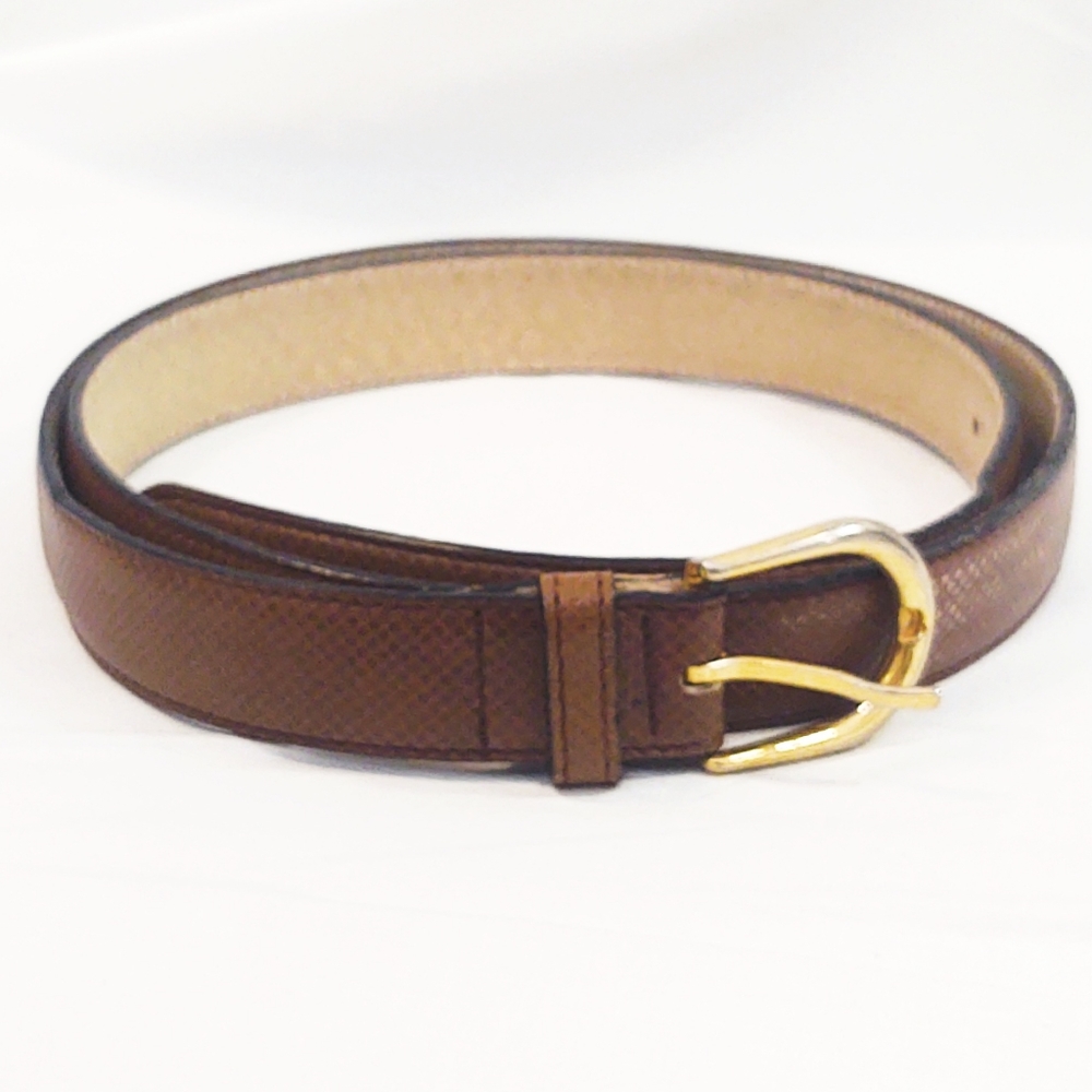 Vintage Designer Bottega Veneta Brown Leather Unisex Belt